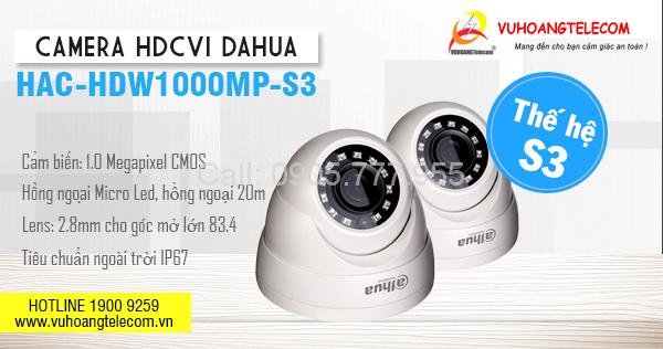 Mở hộp camera dome Dahua HAC-HDW1000MP-S3-1